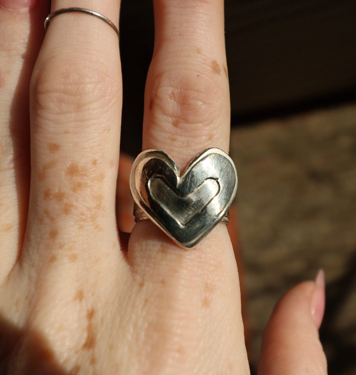 Sterling Silver Heart Ring, 6.5