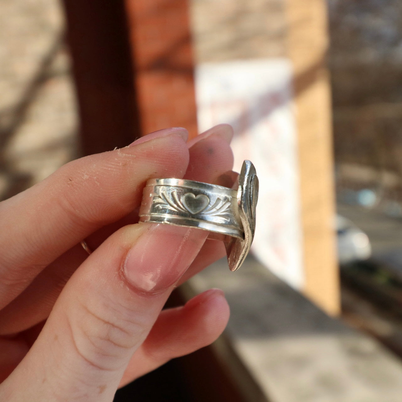 Sterling Silver Heart Ring, 6.5