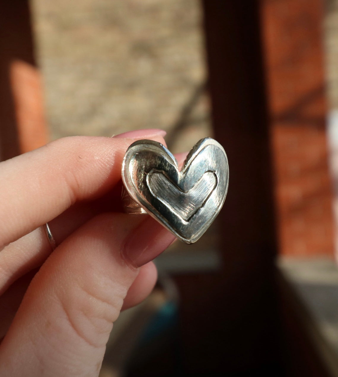 Sterling Silver Heart Ring, 6.5