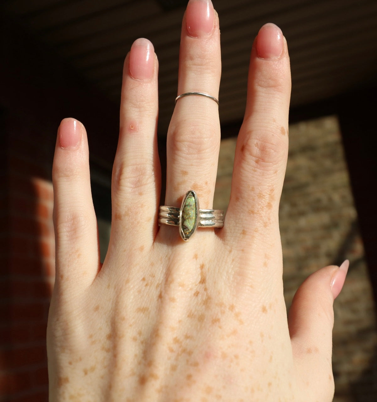 Sterling Opal Ring, 9.5