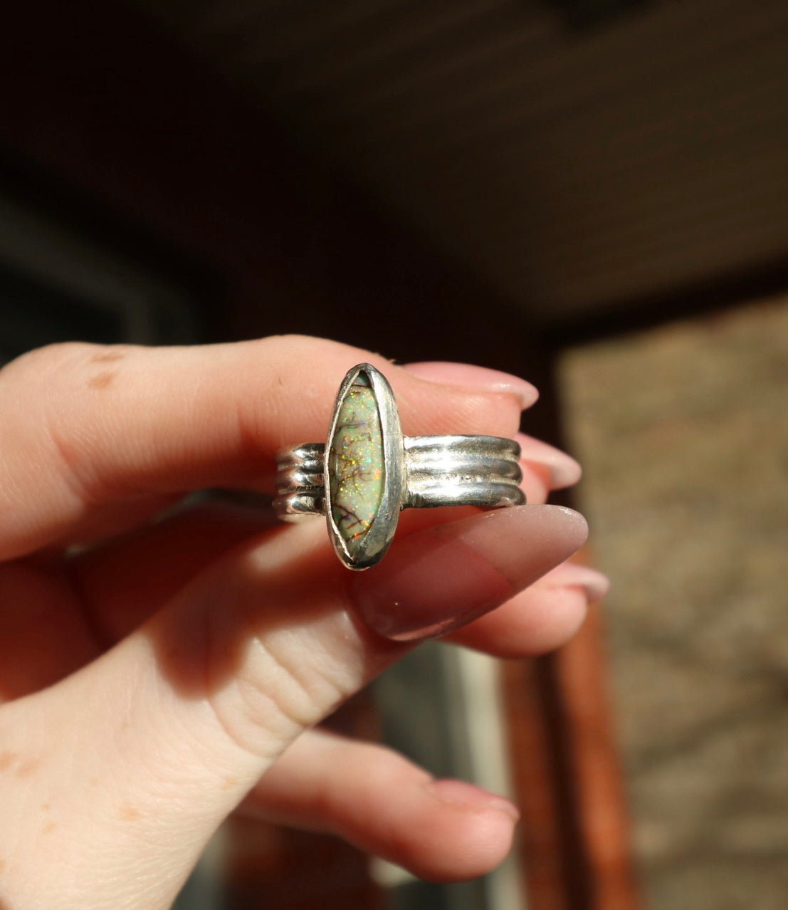 Sterling Opal Ring, 9.5