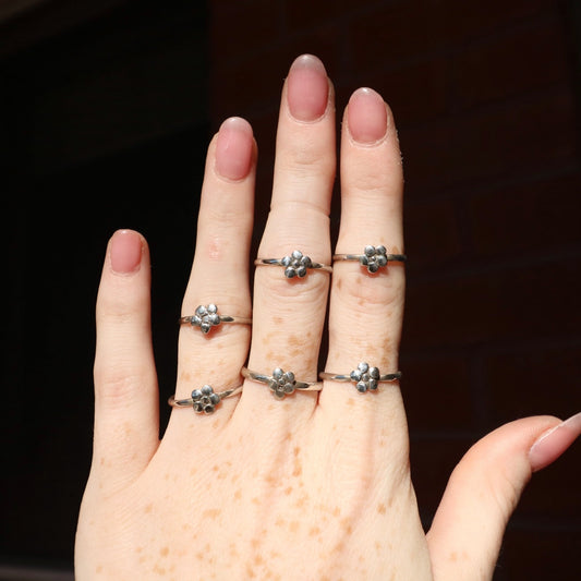 Sterling Silver Flower Rings