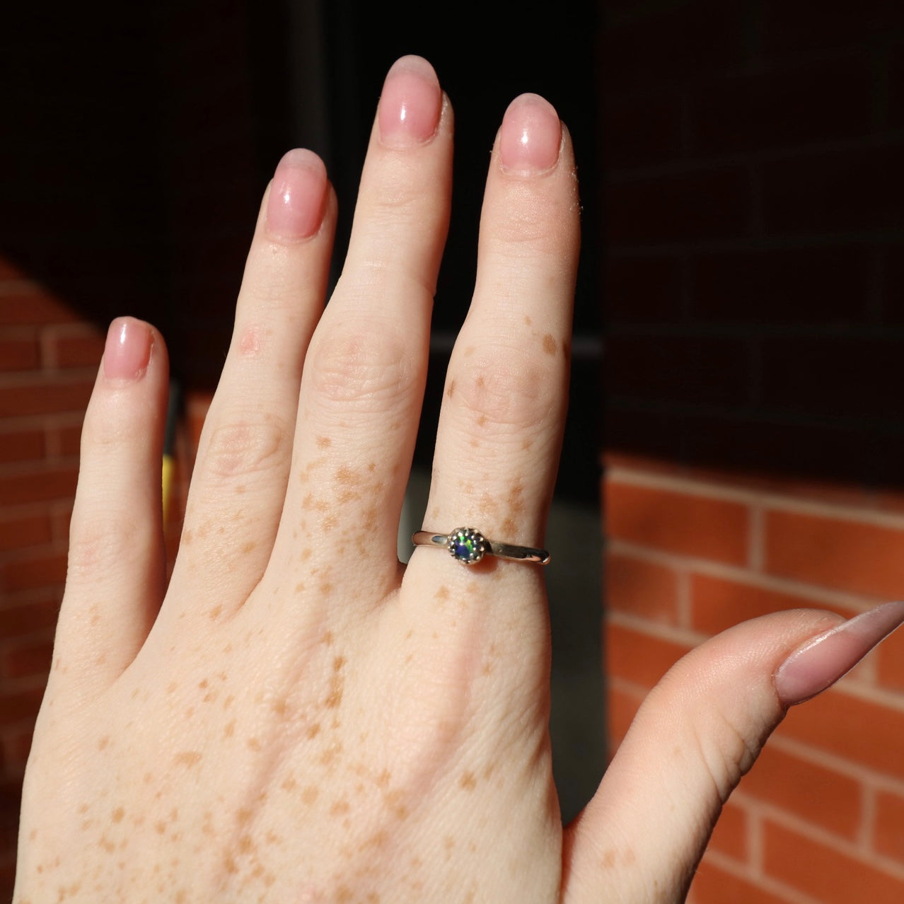 Blue/Green Opal Ring, 7.5