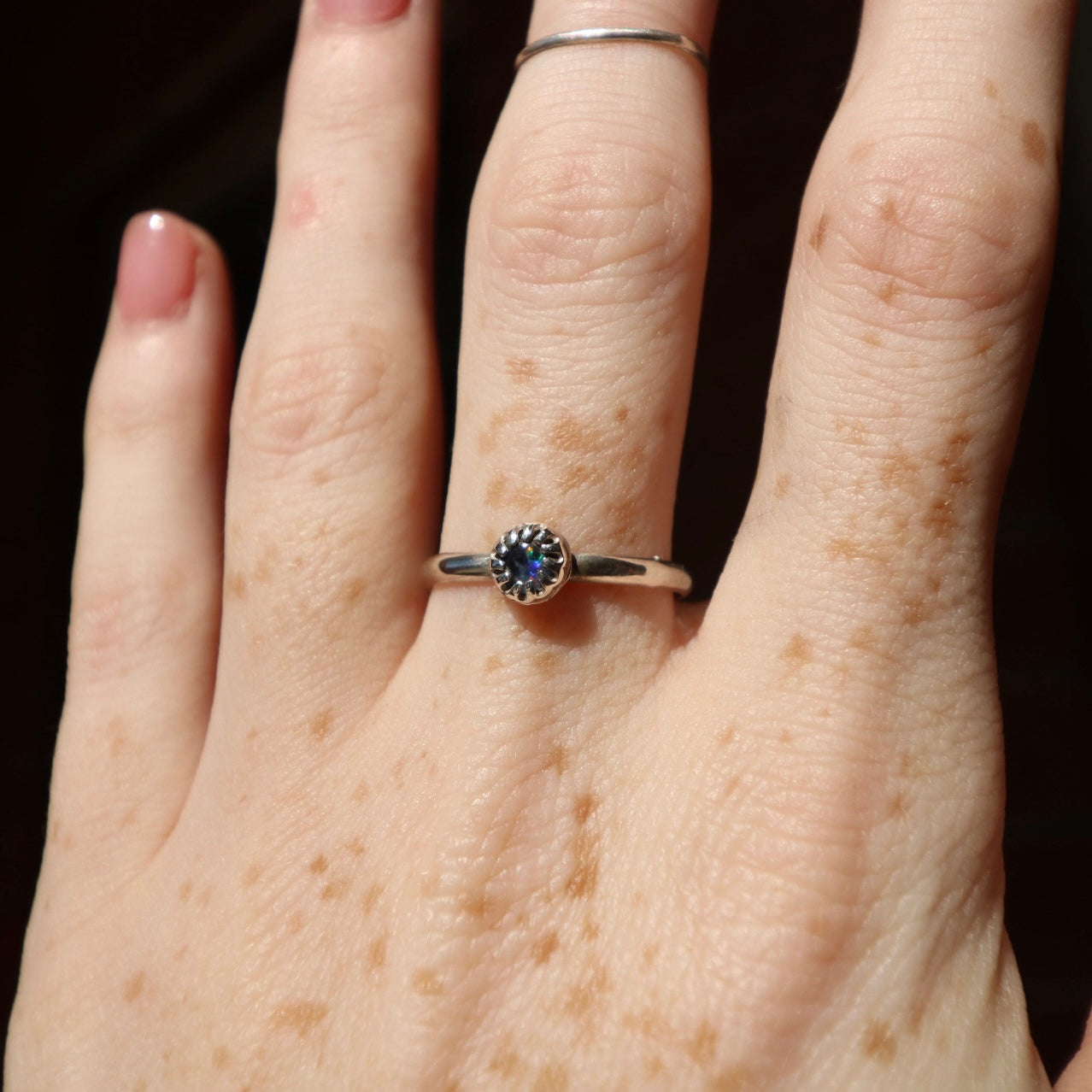 Dark Blue Opal Ring, 8