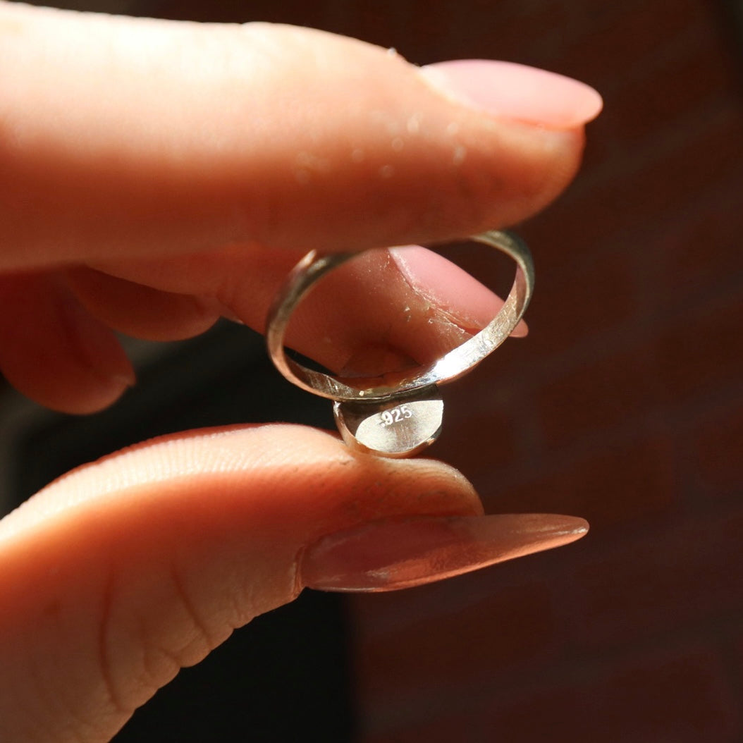 Dark Blue Opal Ring, 7.5